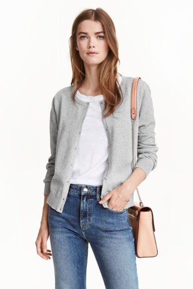 Fine-knit cotton cardigan